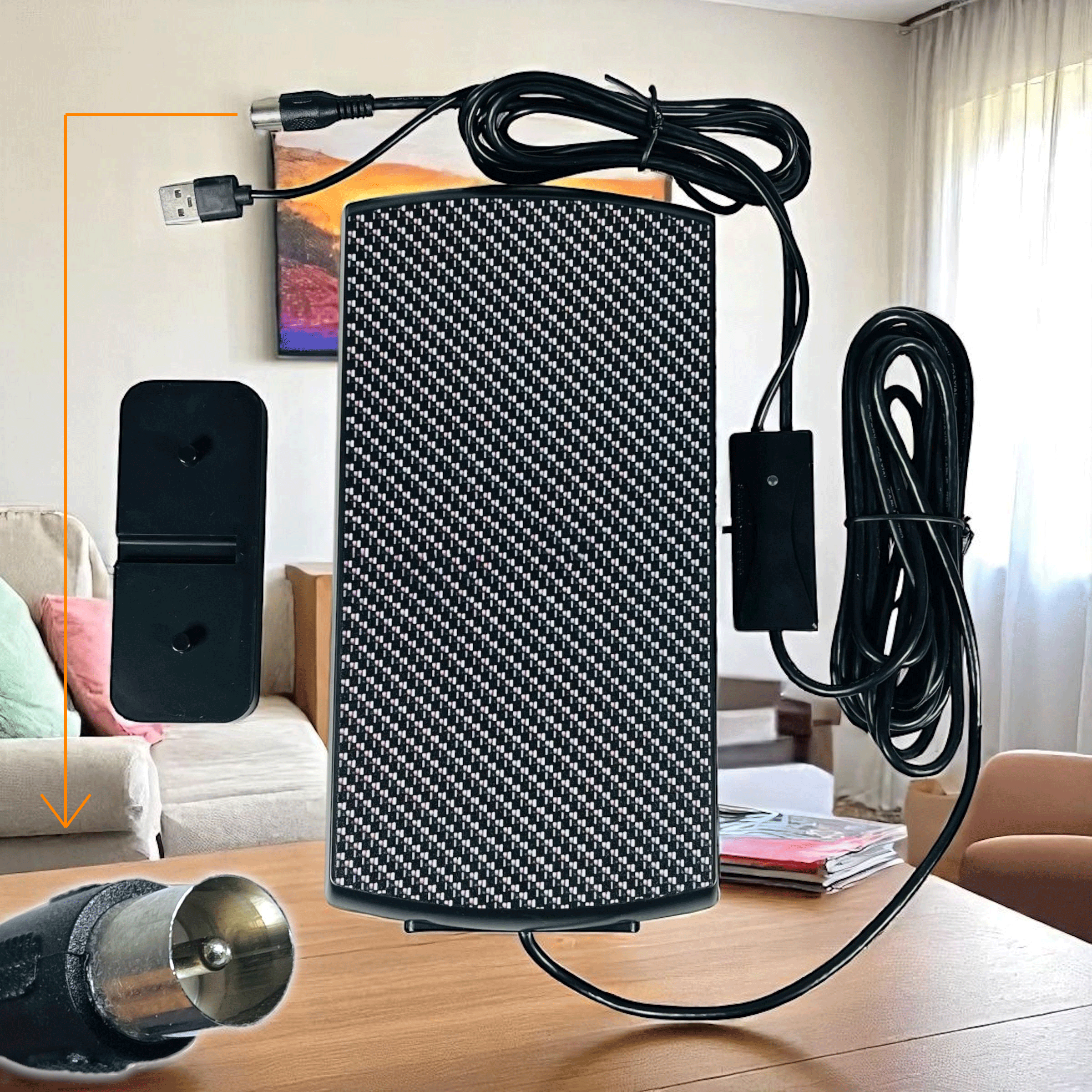 Semitech Antena TV Digital Indoor Outdoor DVB-T2 with Amplifier - SE-LBTL-202