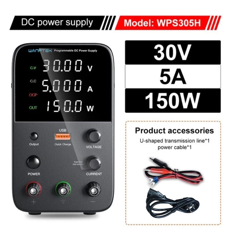 WANPTEK Adjustable Power Supply DC Ammeter Stabilized 30 V 5 A - WPS305H