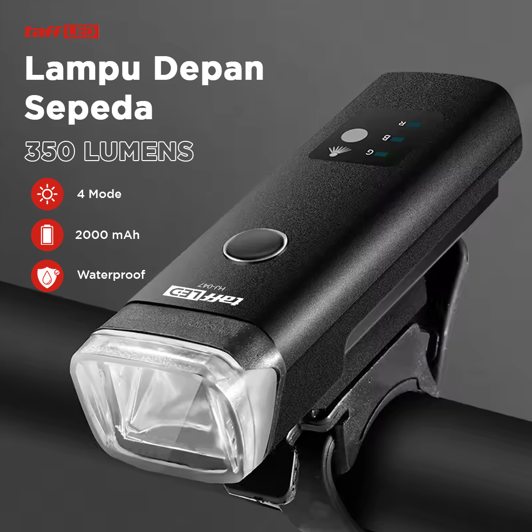 TaffLED Lampu Depan Sepeda Bike Light USB Recharge LED XPG 350 Lumens - HJ-047