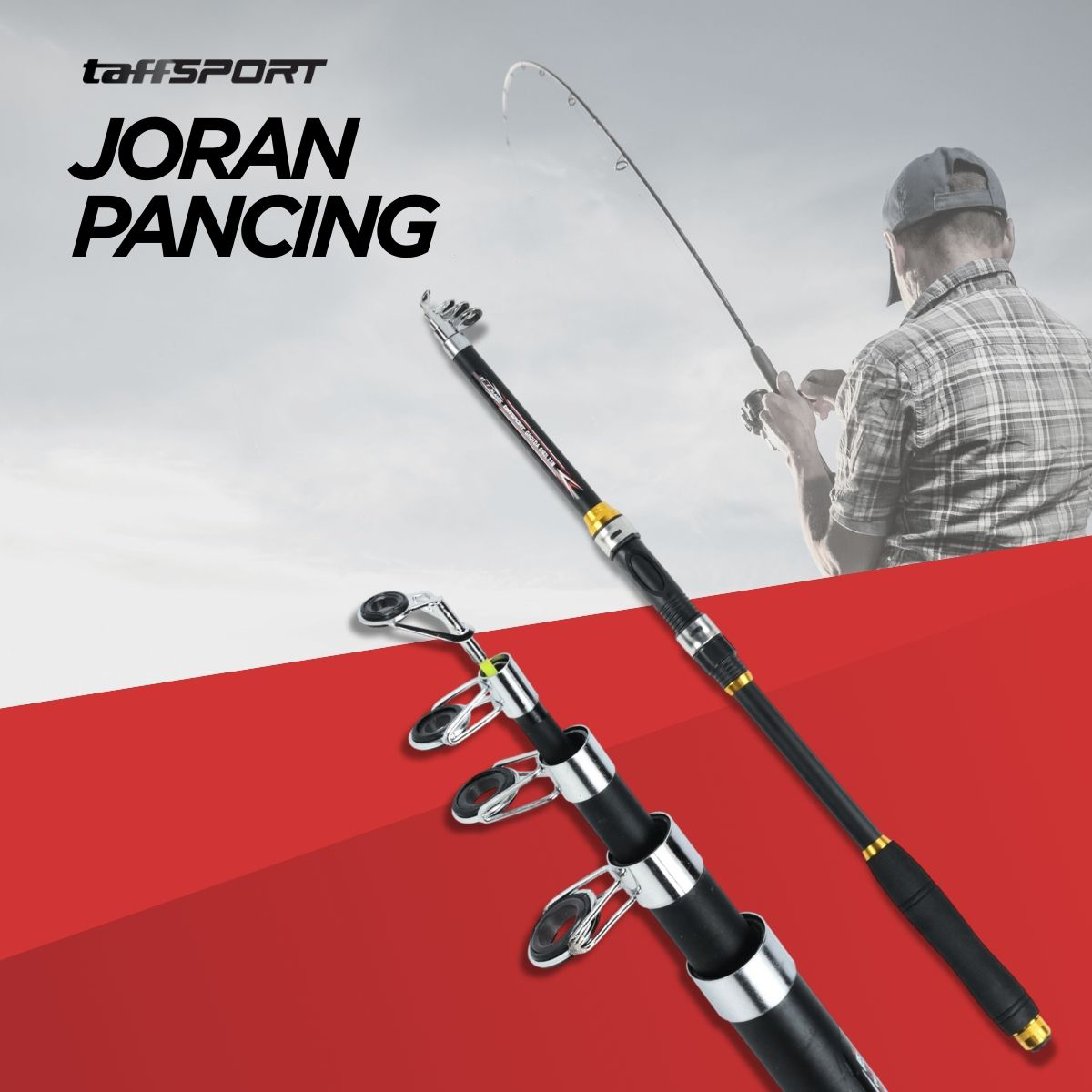 TaffSPORT GHOTDA Tongkat Joran Pancing Fishing Rod Portable Telescopic - C562L