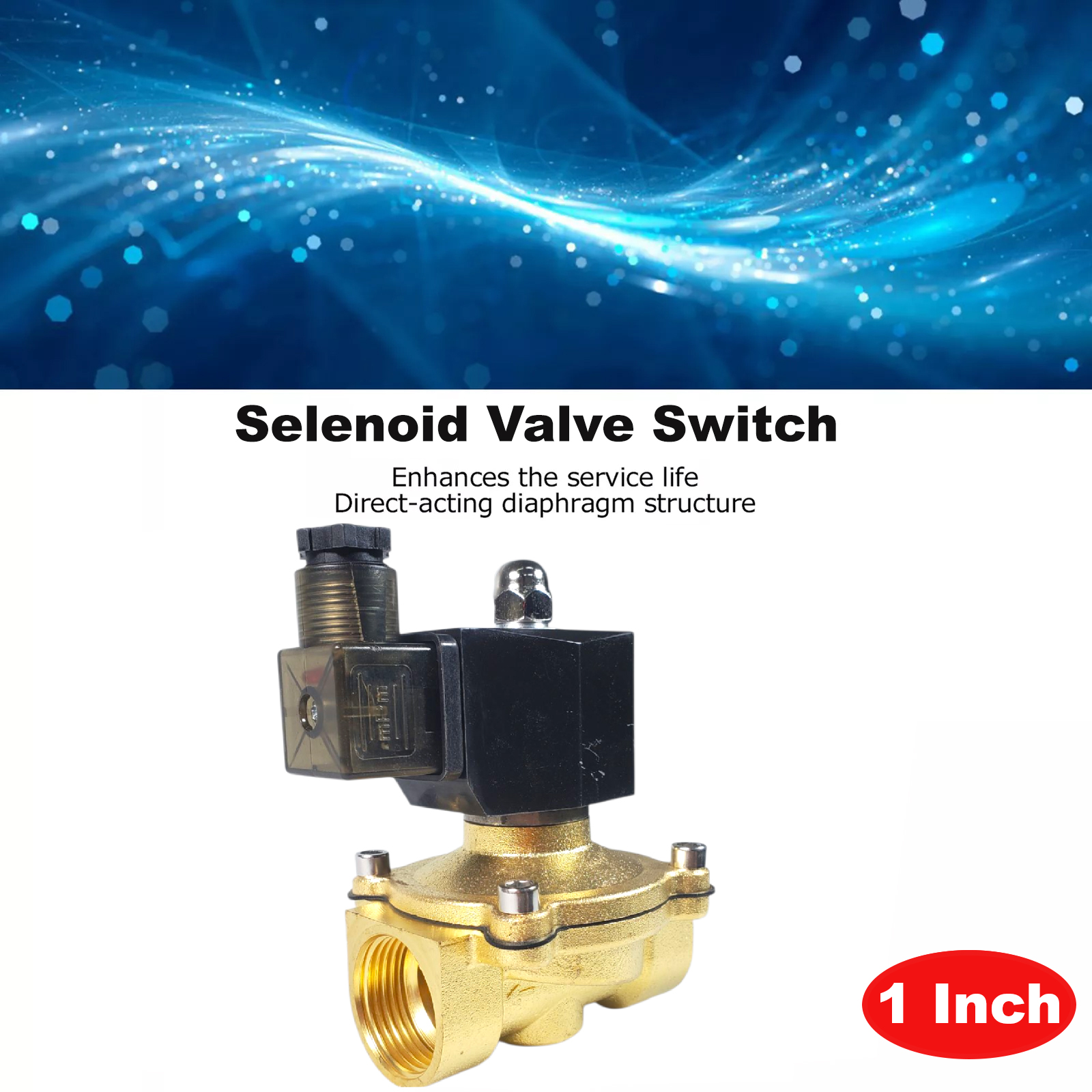 FMA Solenoid Water Valve Switch Electric Normally Closed 220V 1 Inch - 2W-25