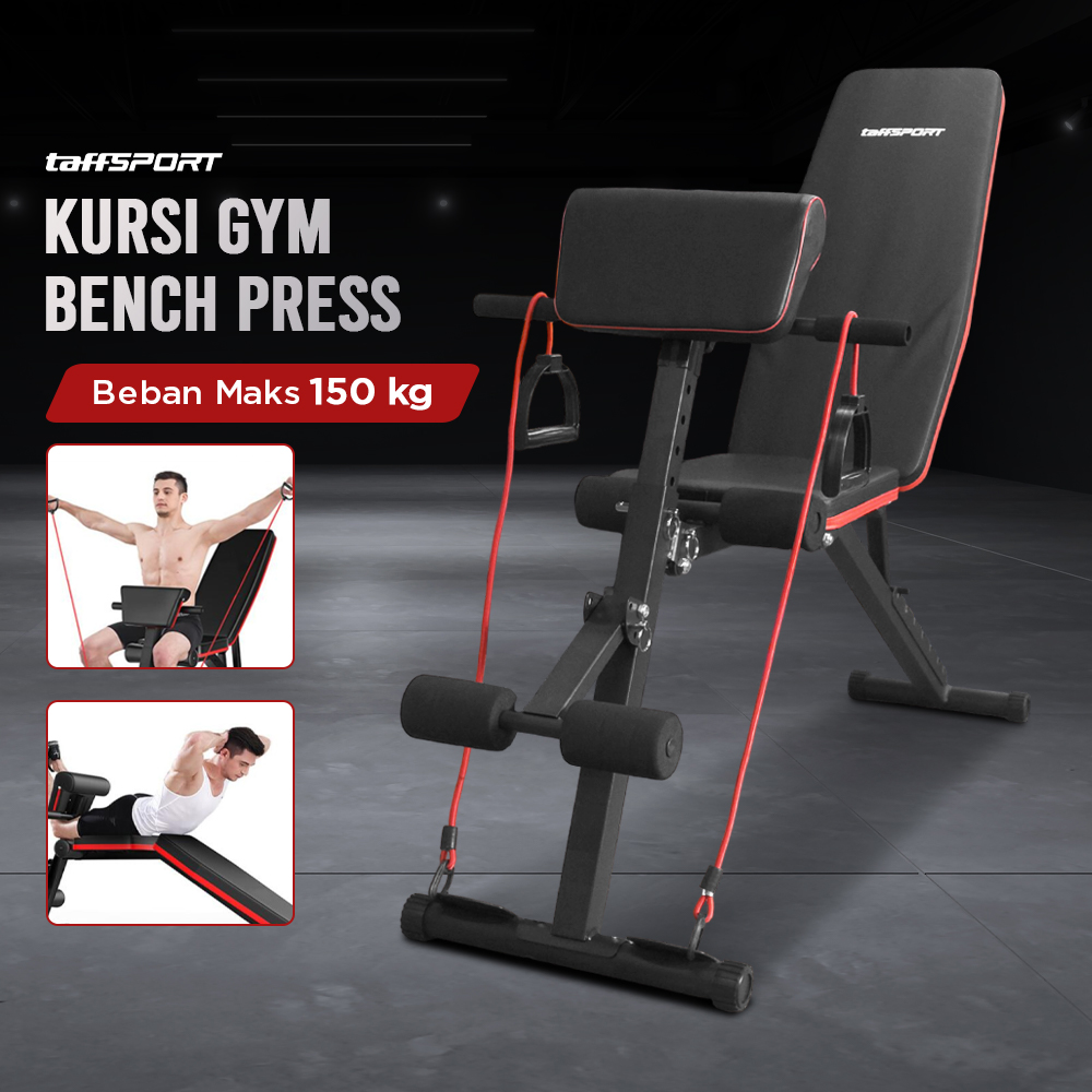 TaffSPORT Kursi Gym Iron Bench Press Foldable Sit Up Exercise - K20418A