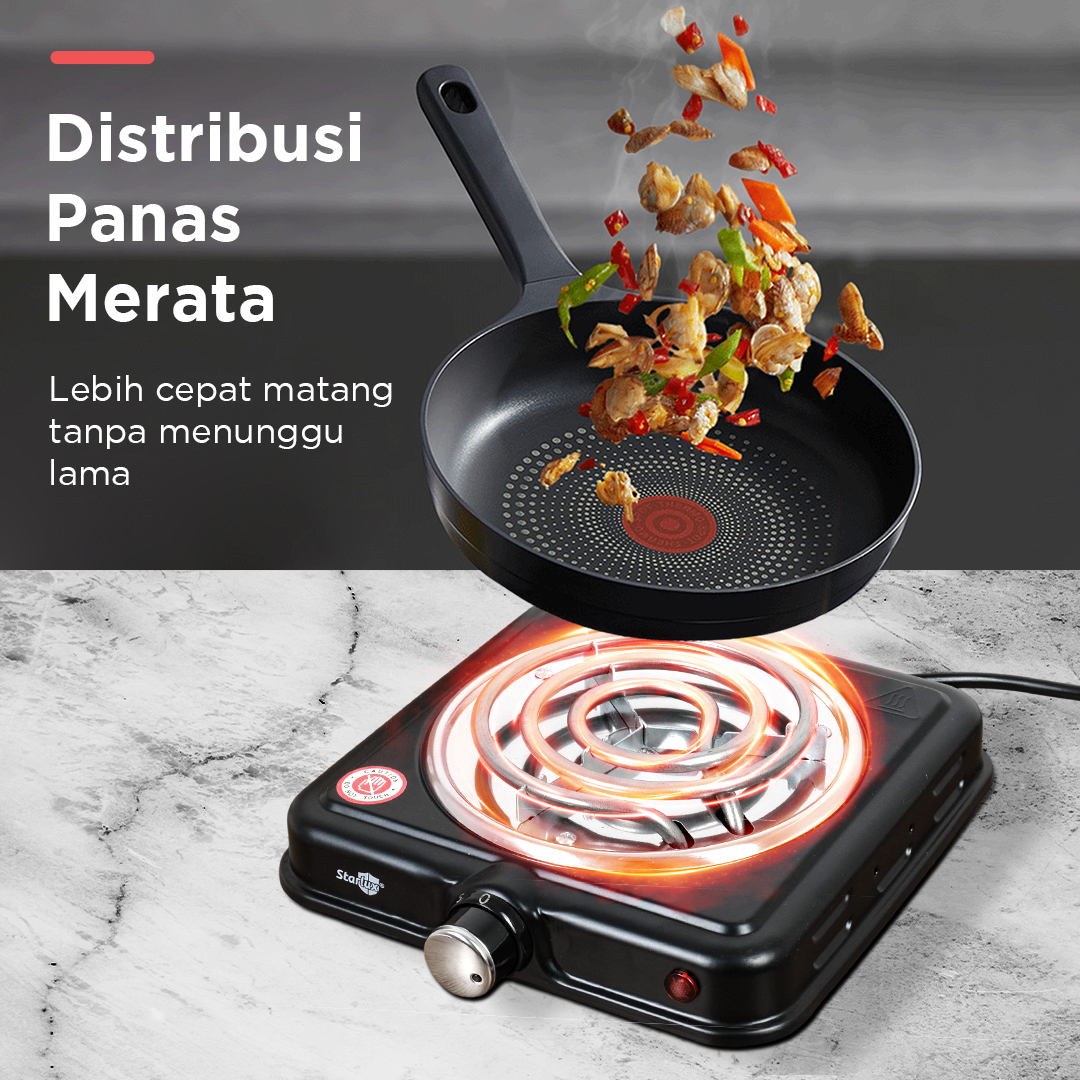 STARLUX Kompor Listrik 1 Tungku Mini Portable Coil Hot Plate 1000W - SHP-5701B