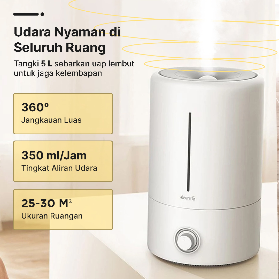 Deerma Air Humidifier Ultrasonic Diffuser Standard Version Large 5L - DEM-F628