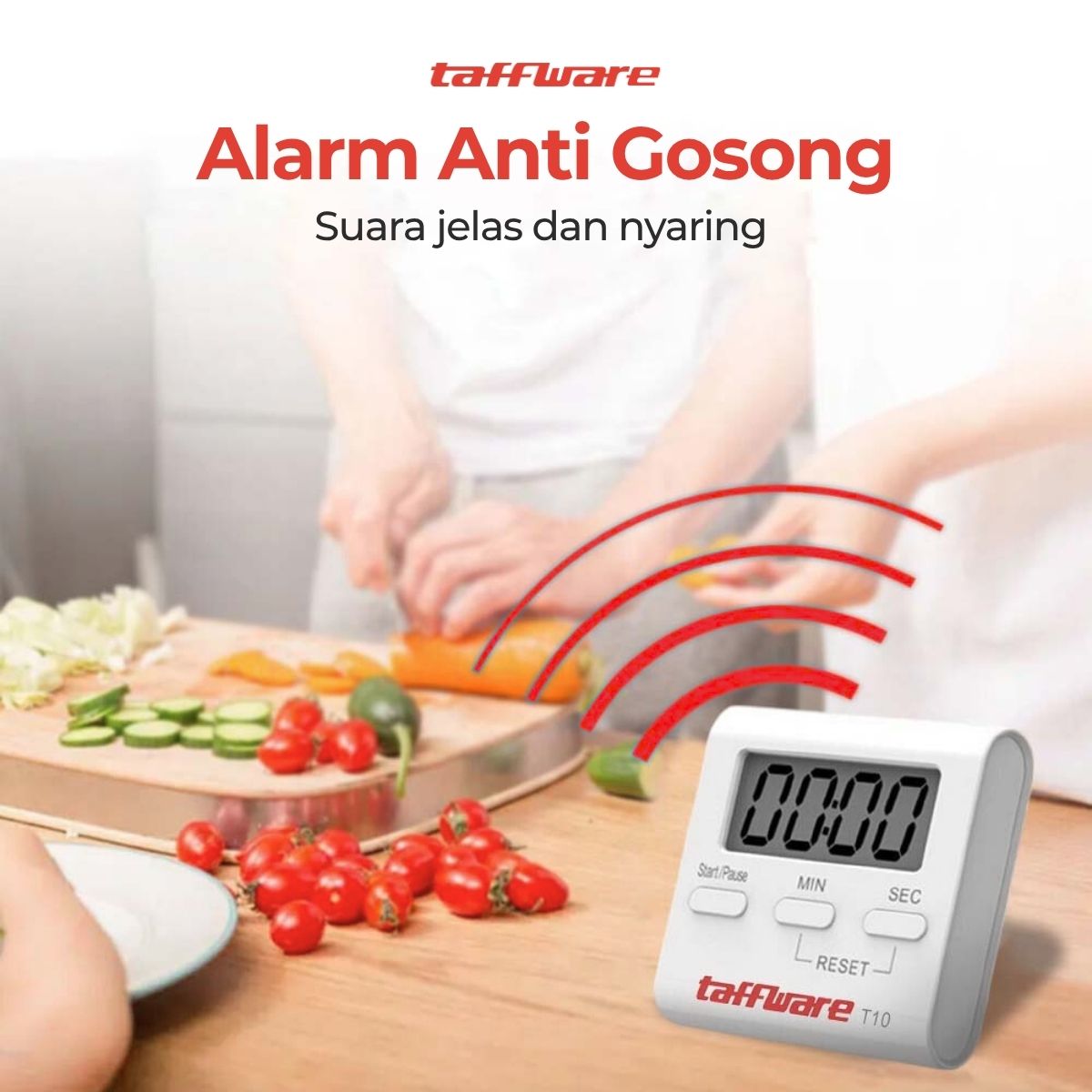 Taffware Timer Masak Dapur Countdown Digital Alarm Clock - T10