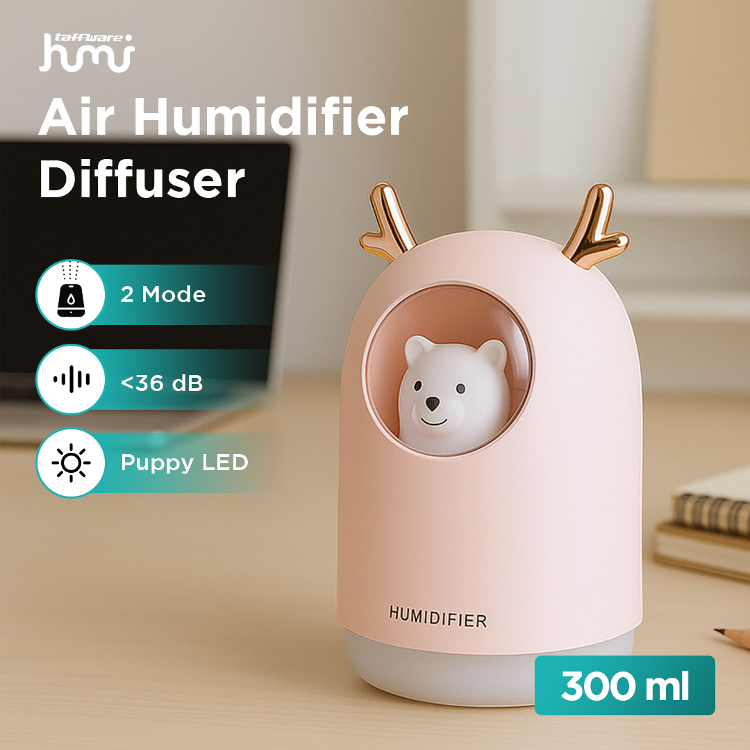 Taffware HUMI Air Humidifier Mini Ultrasonic Diffuser RGB Puppy 300ml - M106