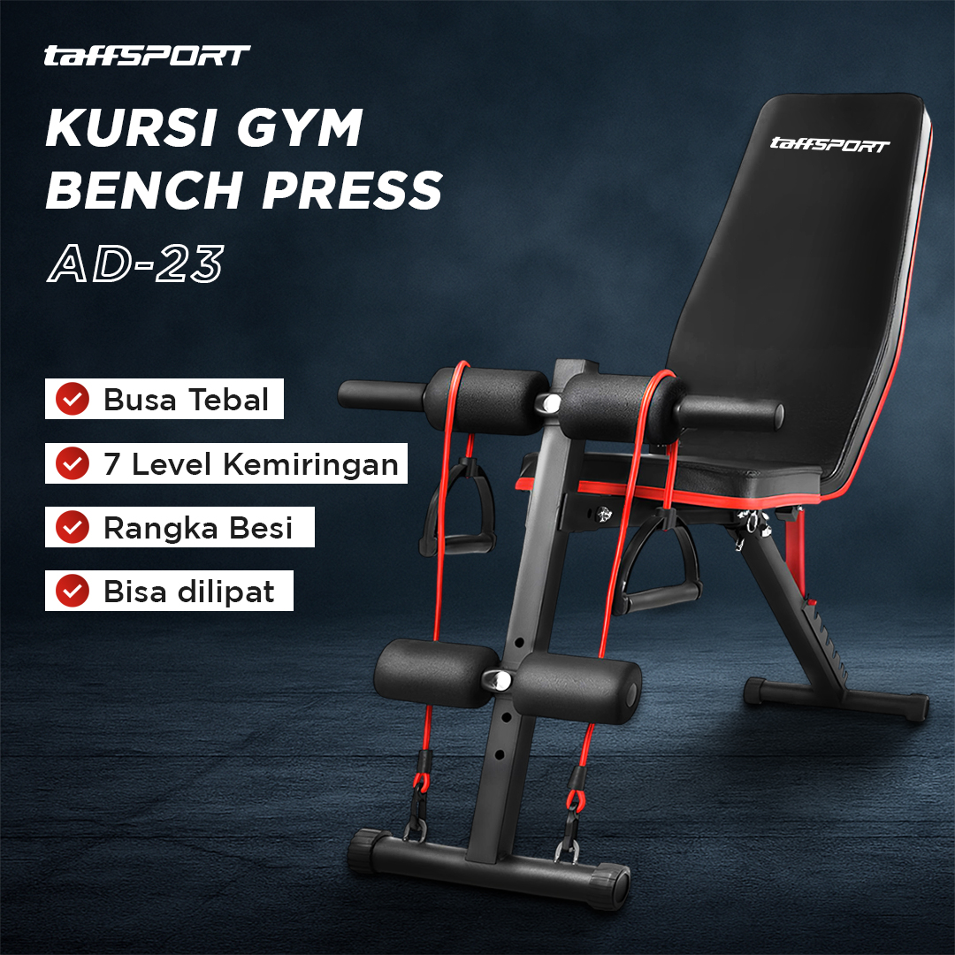 TaffSPORT Alat Fitness Gym Abdominal Perut Bench Press Foldable - AD-23