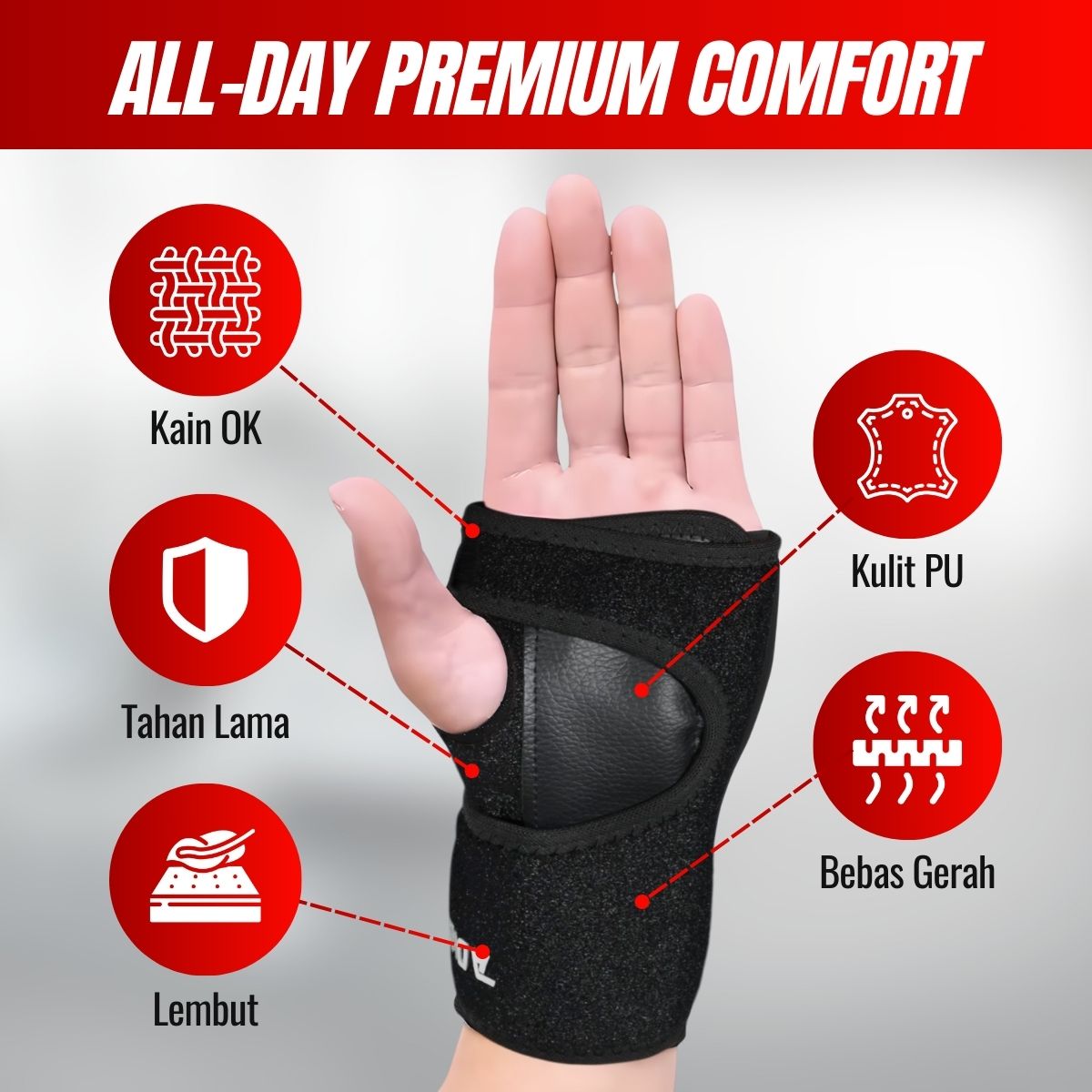 AOLIKES Pelindung Pergelangan Tangan Adjustable Wrist Protector 1 PCS - A-1676
