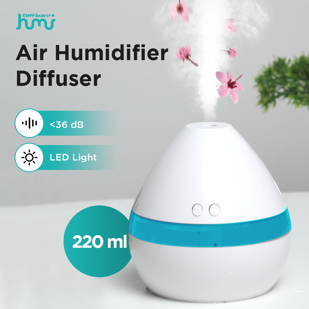 Taffware HUMI Air Humidifier Mini Ultrasonic Diffuser Night LED 300ml - H296