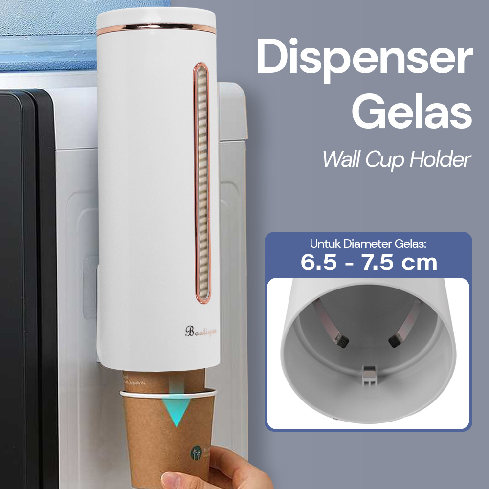 BOUTIQUE Dispenser Gelas Wall Cup Holder Storage Rack Organizer - A2102