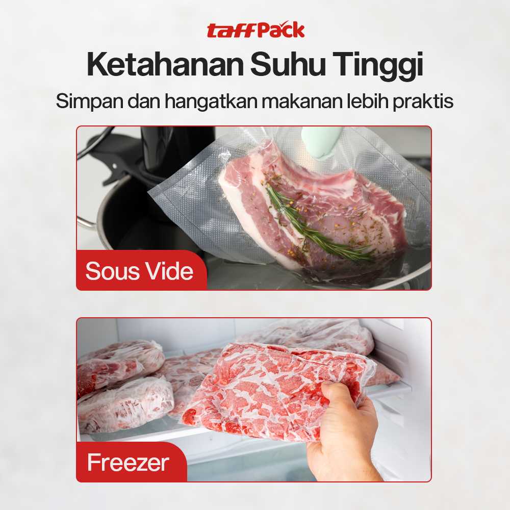 TaffPACK Plastik Vacuum Makanan Sealer Biodegradable BPA Free 1 Roll - HK-07 - Gambar 4