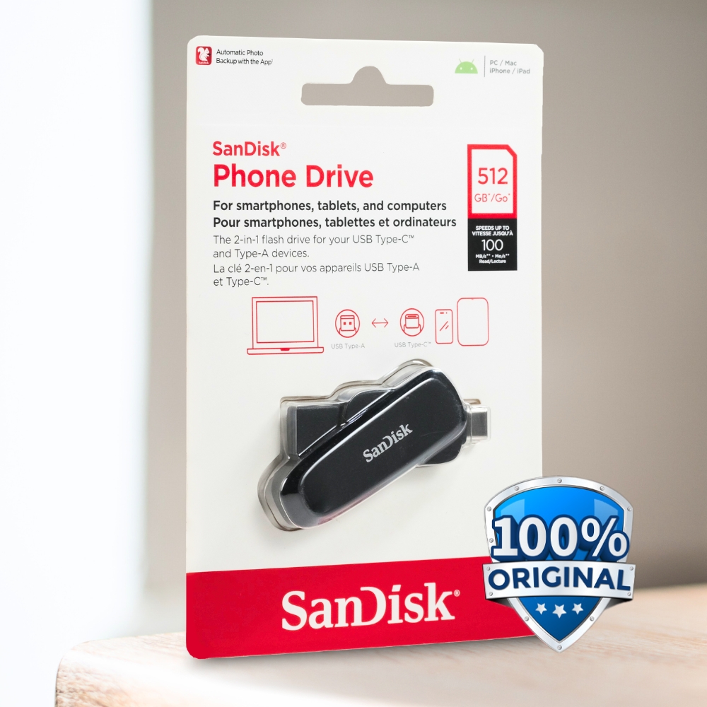 SanDisk Dual-Interface Phone Drive Android USB Type C 3.2 Gen 1 - SDDDC6