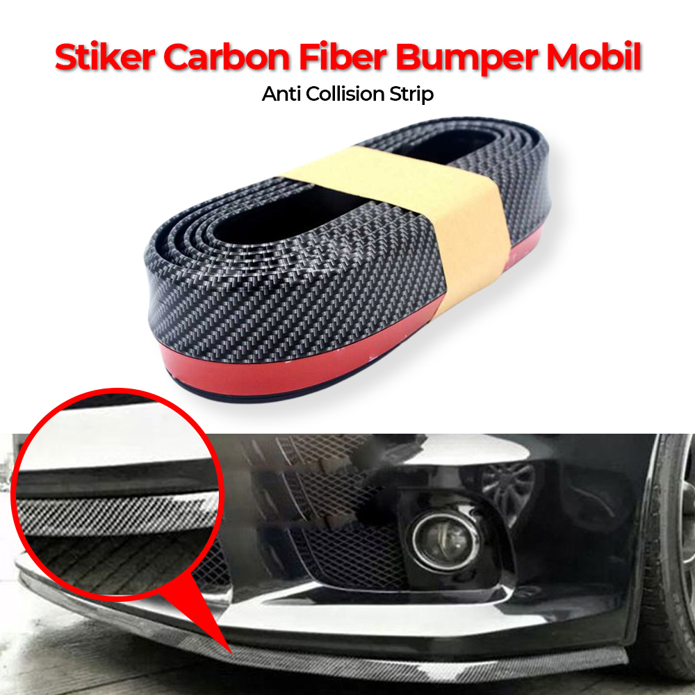 SAMURAI Stiker Carbon Fiber Anti Collision Strip Bumper Mobil 2.5M - TY354