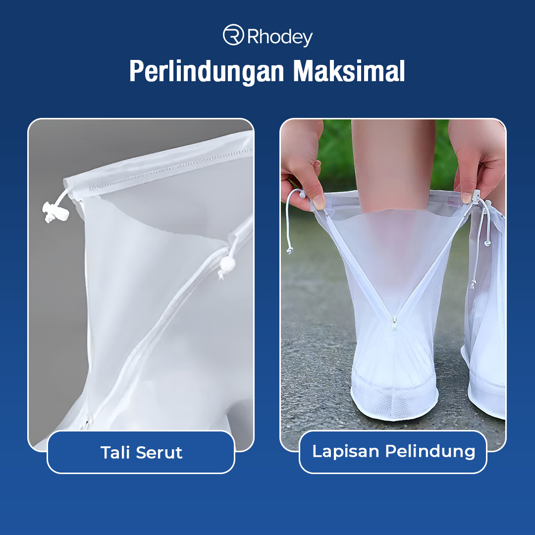 Rhodey Jas Hujan Sepatu Anti Air Shoes Cover PVC with Zipper - FV031