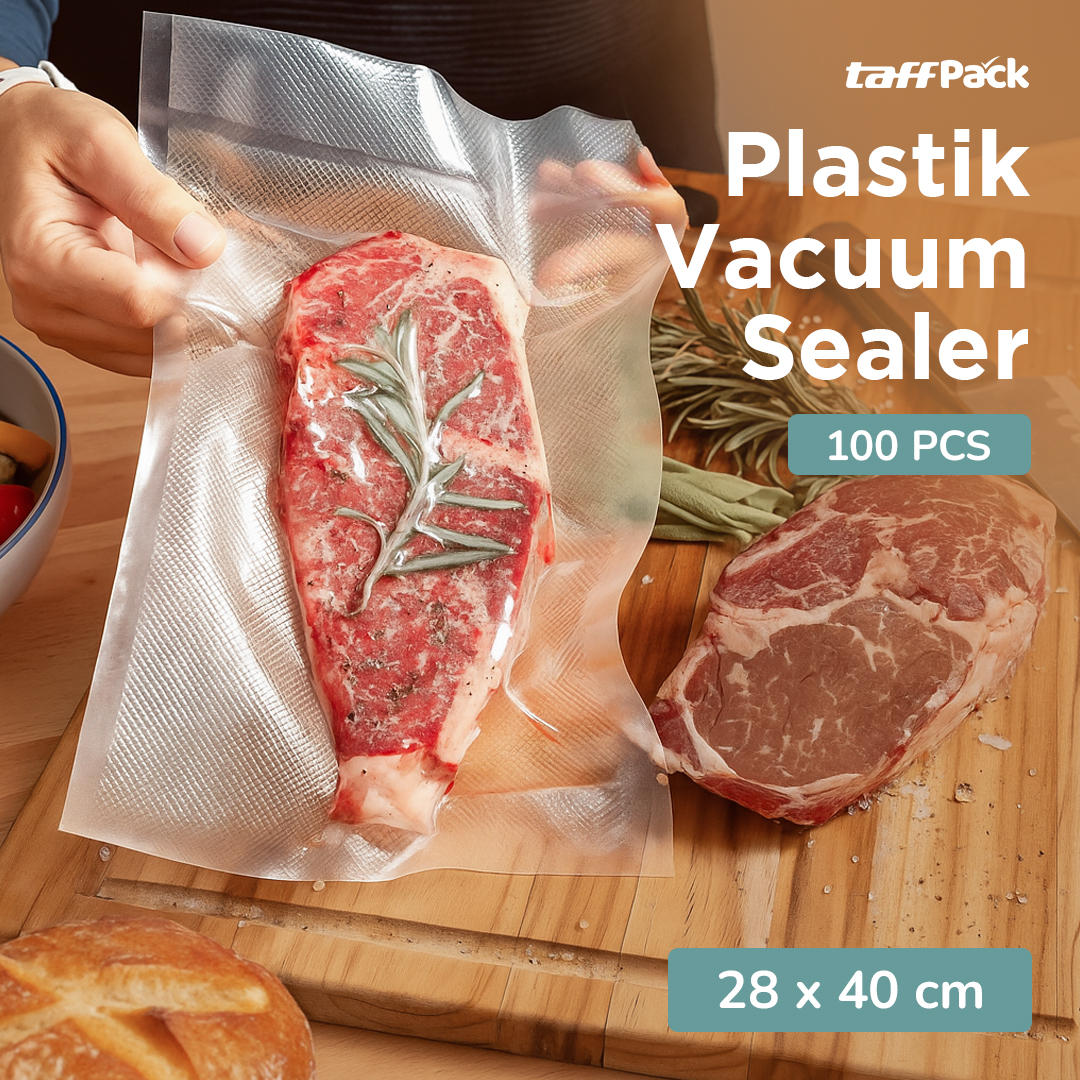 TaffPACK Kantong Plastik Vacuum Sealer Storage Bag 100 PCS - HK-08
