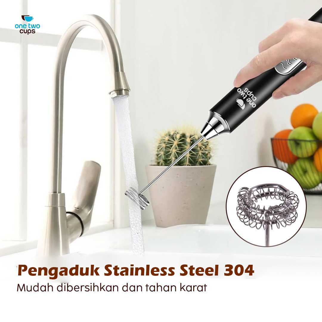 One Two Cups Hand Mixer Mini 2in1 Pengocok Telur Whisk Milk Frother - HMW15 - Gambar 5
