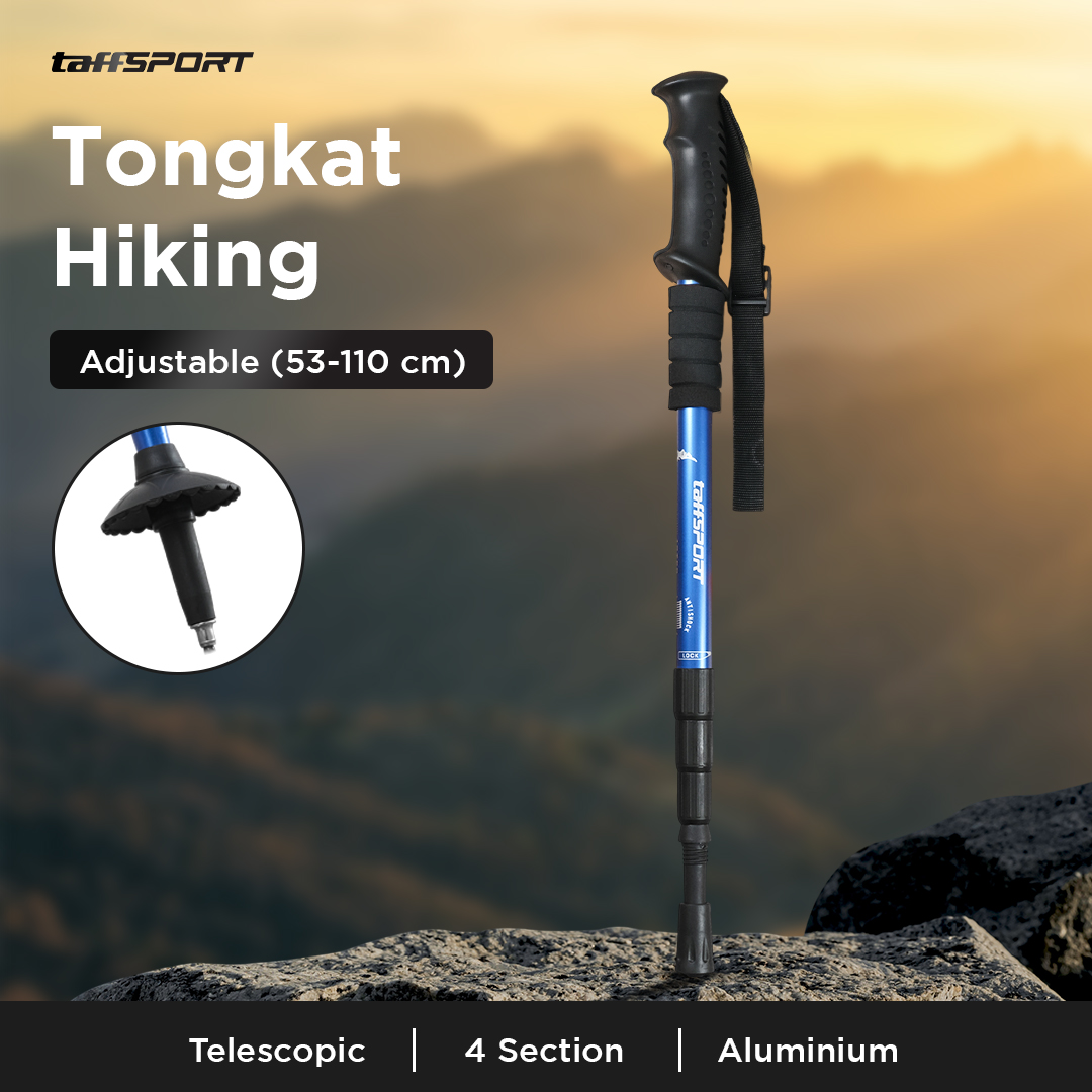 TaffSPORT Tongkat Hiking Trekking Pole Telescopic Aluminium 4 Section - X-110