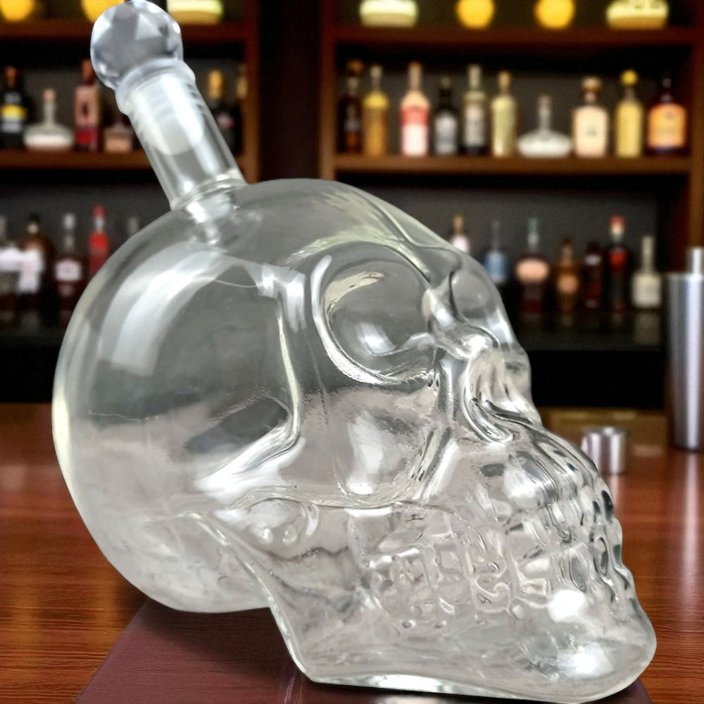 OUTAD Botol Kaca Tengkorak Crystal Skull Vodka Bottle 750ml - BKT750