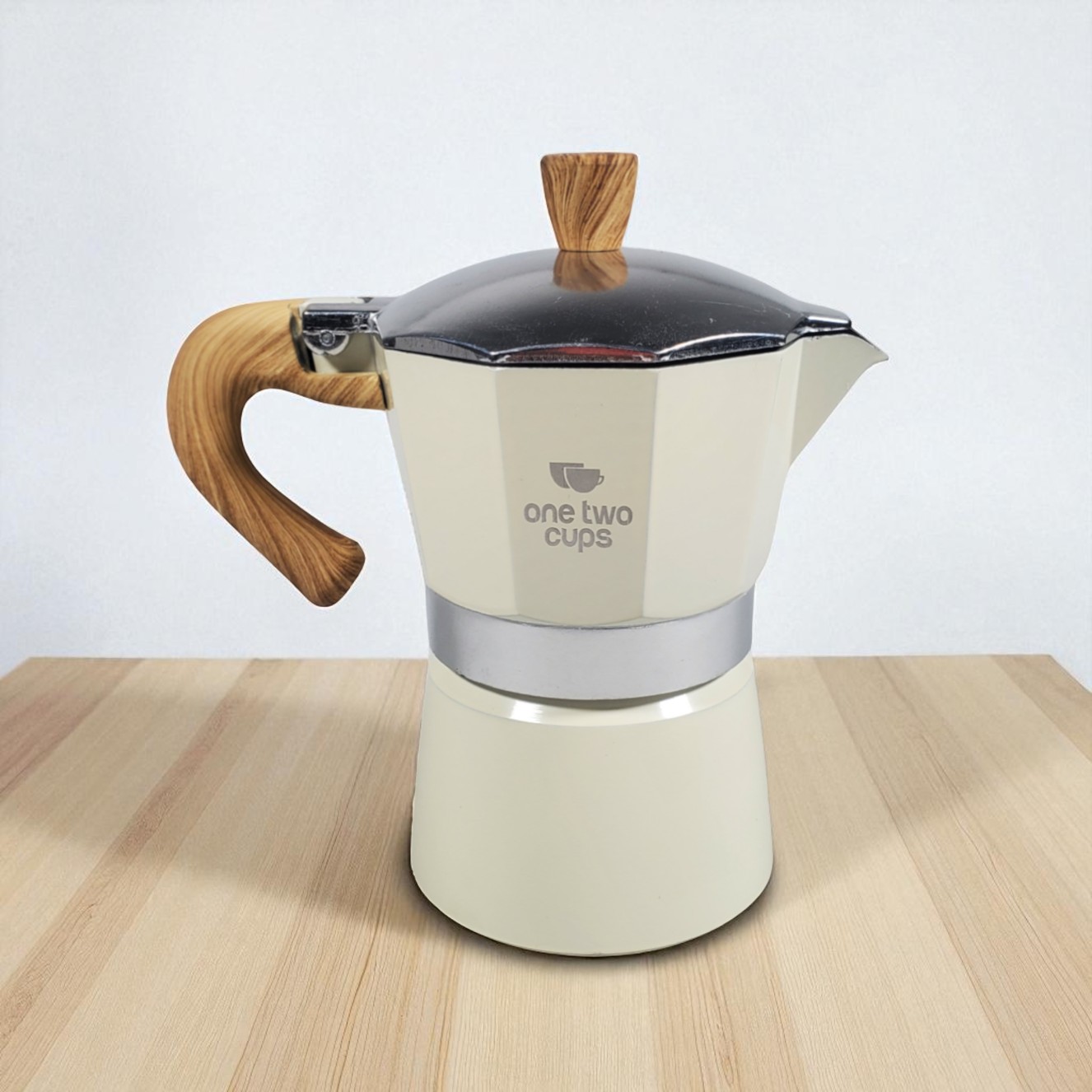 One Two Cups Moka Pot Espresso Coffee Maker 3 Cup 150ml with Heater - WY-03E