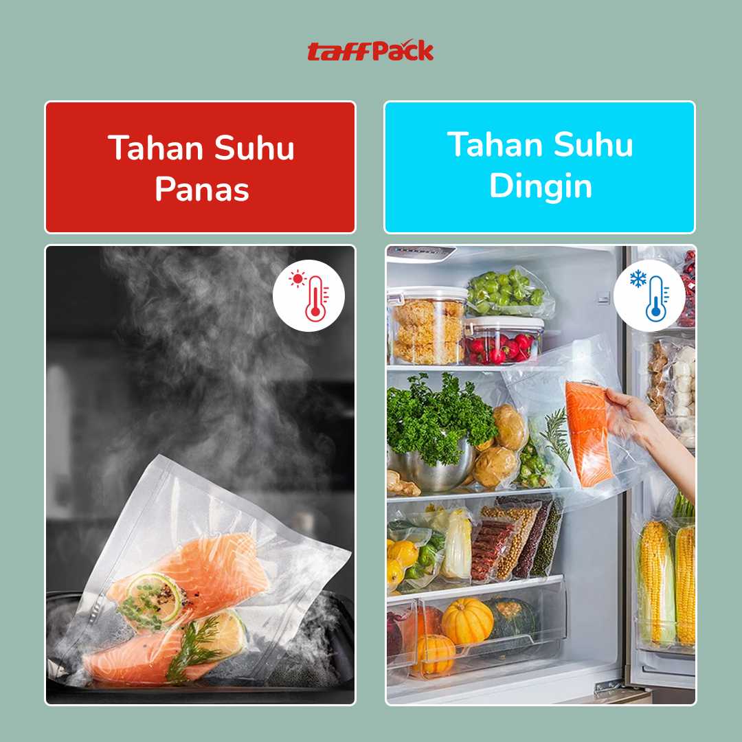 TaffPACK Plastik Vacuum Makanan Sealer Bag Biodegradable 100 PCS - PK-08 - Gambar 5