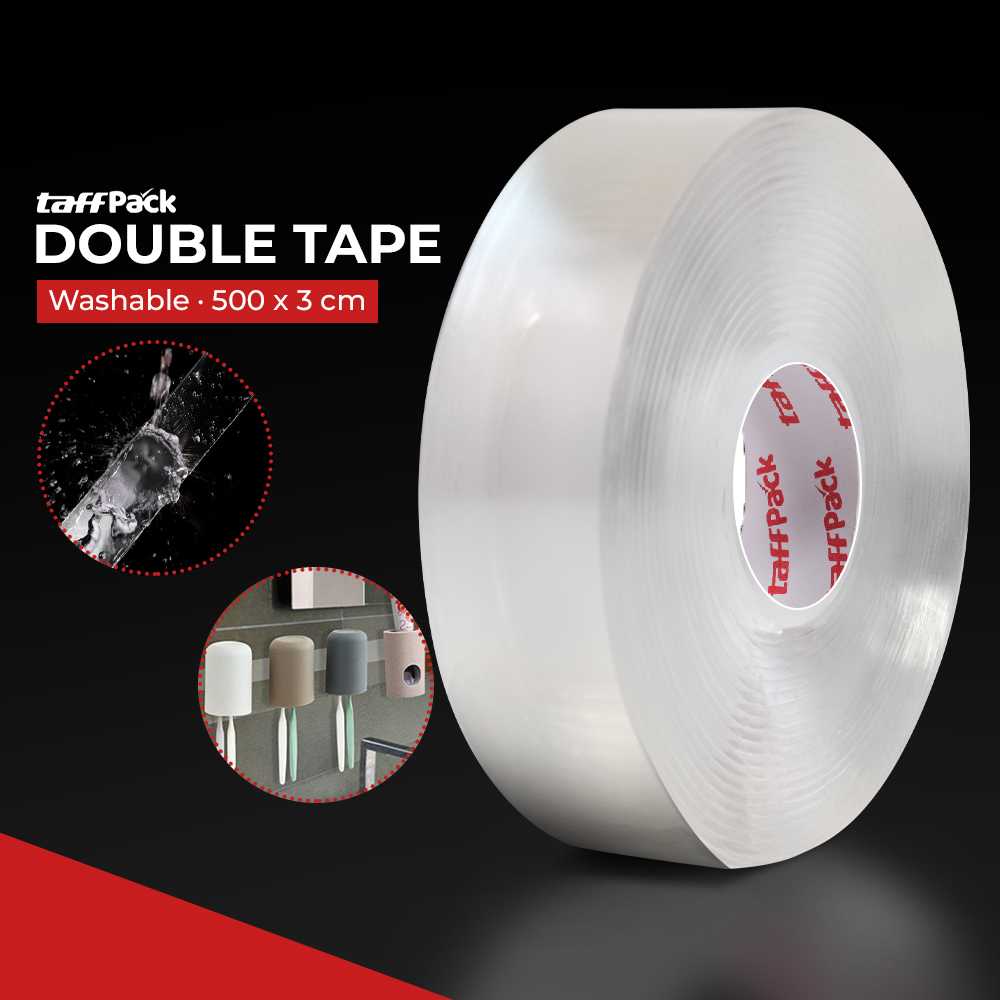TaffPACK Double Tape Perekat No Trace Adhesive Washable Sticker - J007