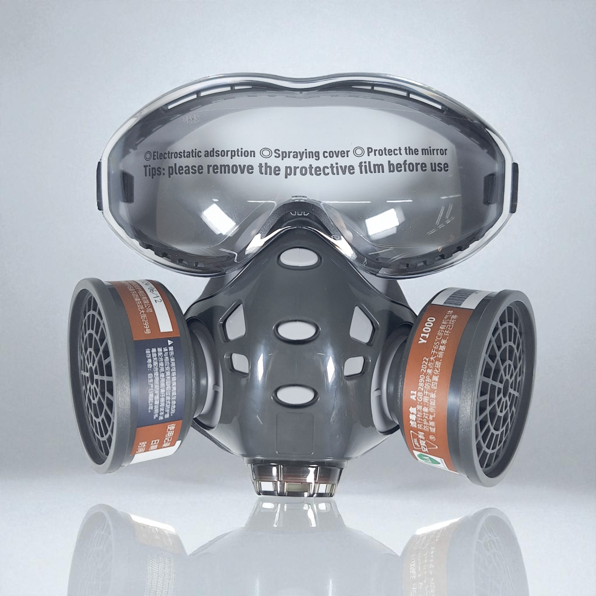 ASL Masker Gas Respirator Full Face with Activated Carbon Filter - 8200