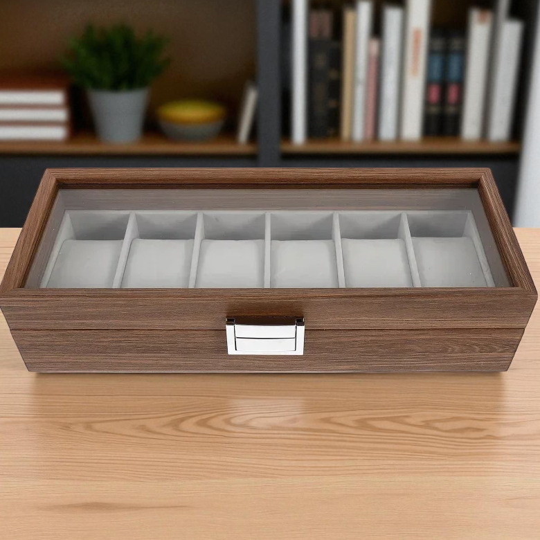 LuWei Kotak Penyimpanan Jam Tangan Storage Organizer Watch Box 6 Grid - SKW147