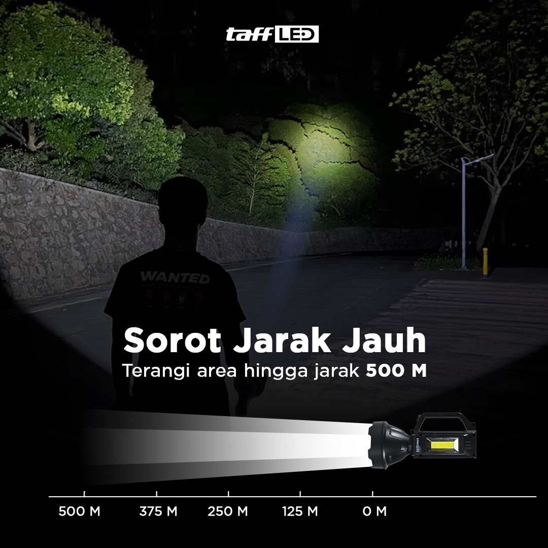 TaffLED Senter Portable Rechargeable LED dan COB 1200mAh - YD-899-7