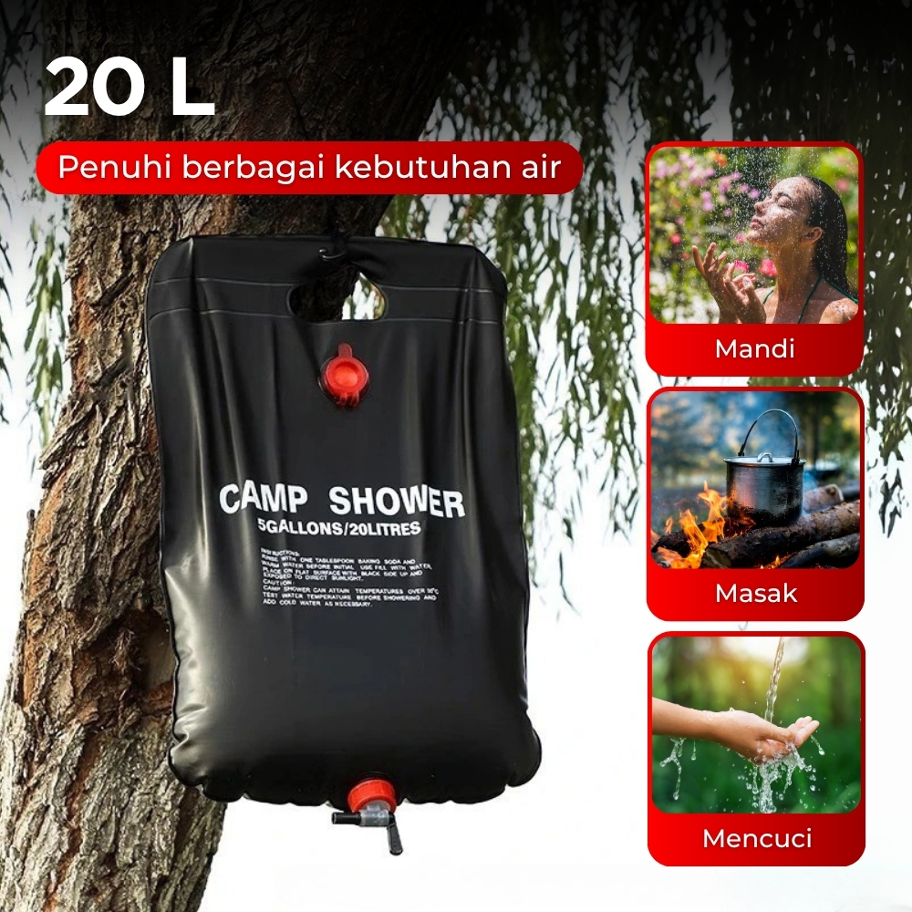 Kantong Air Shower Mandi Camp Shower Bag 20 L - YYEDC