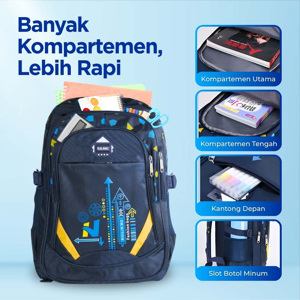 RUILINWZ Tas Ransel Sekolah Anak - 6352
