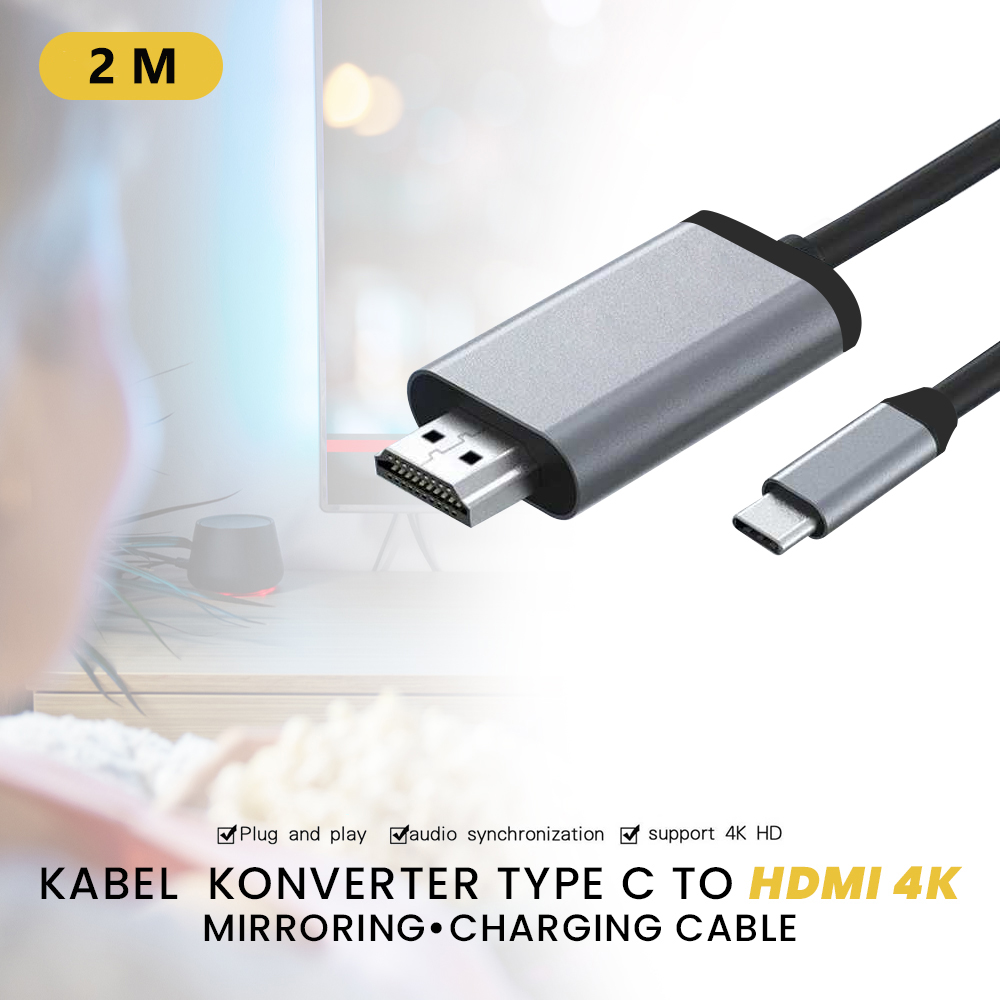 TH Kabel Video Konverter USB Type C to HDMI 4K 2M - TH02