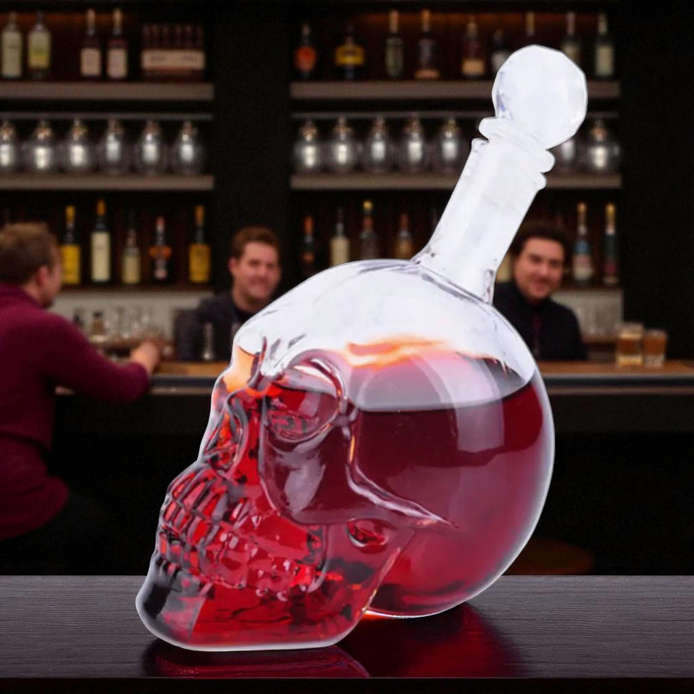 OUTAD Botol Kaca Tengkorak Crystal Skull Vodka Bottle 750ml - BKT750