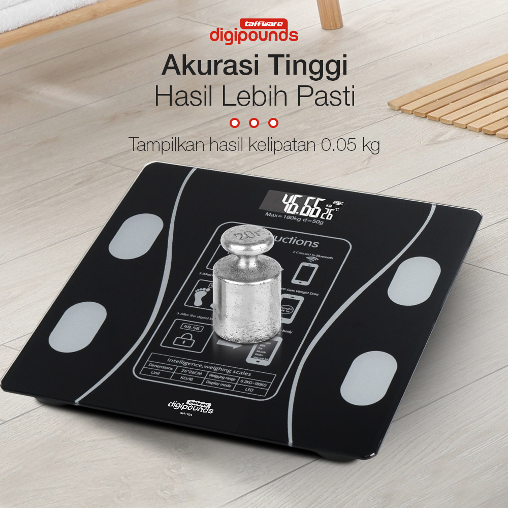 Taffware Digipounds Timbangan Badan Digital Scale 180kg - SH-Y01