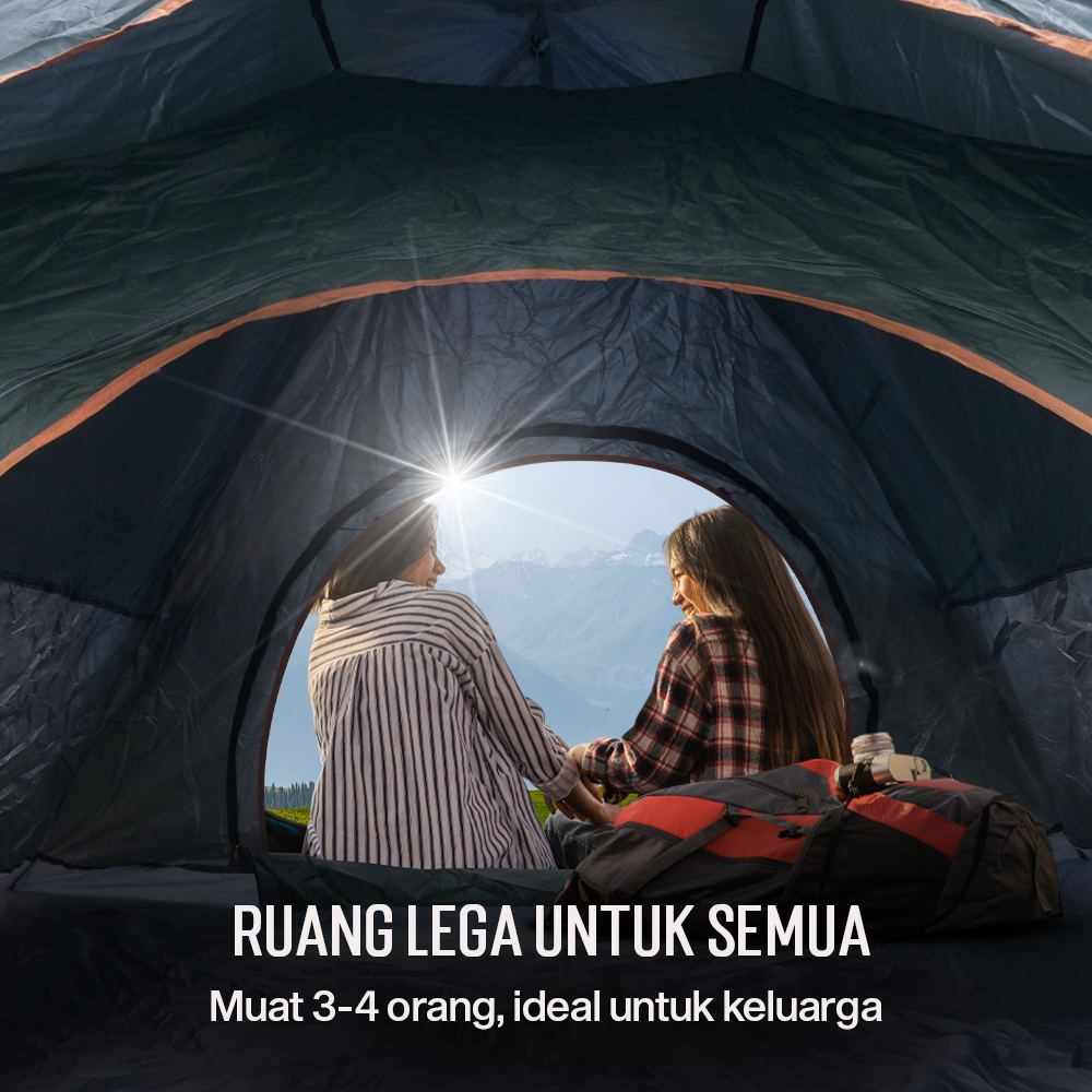 AstaGear Tenda Kemah Camping Outdoor 3-4 Orang Double Layer - ZK50