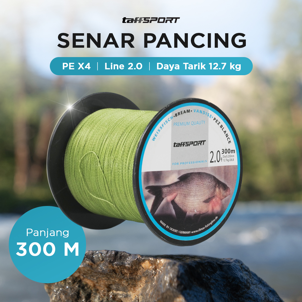 TaffSPORT Senar Pancing PE 4 Braided Strand Fishing Line 300M - DM3