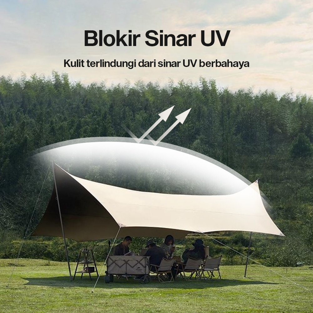 Joly Well Tenda Camping Kanopi Flysheet Octagon Rain Proof 5.4x3.2M - S-T138