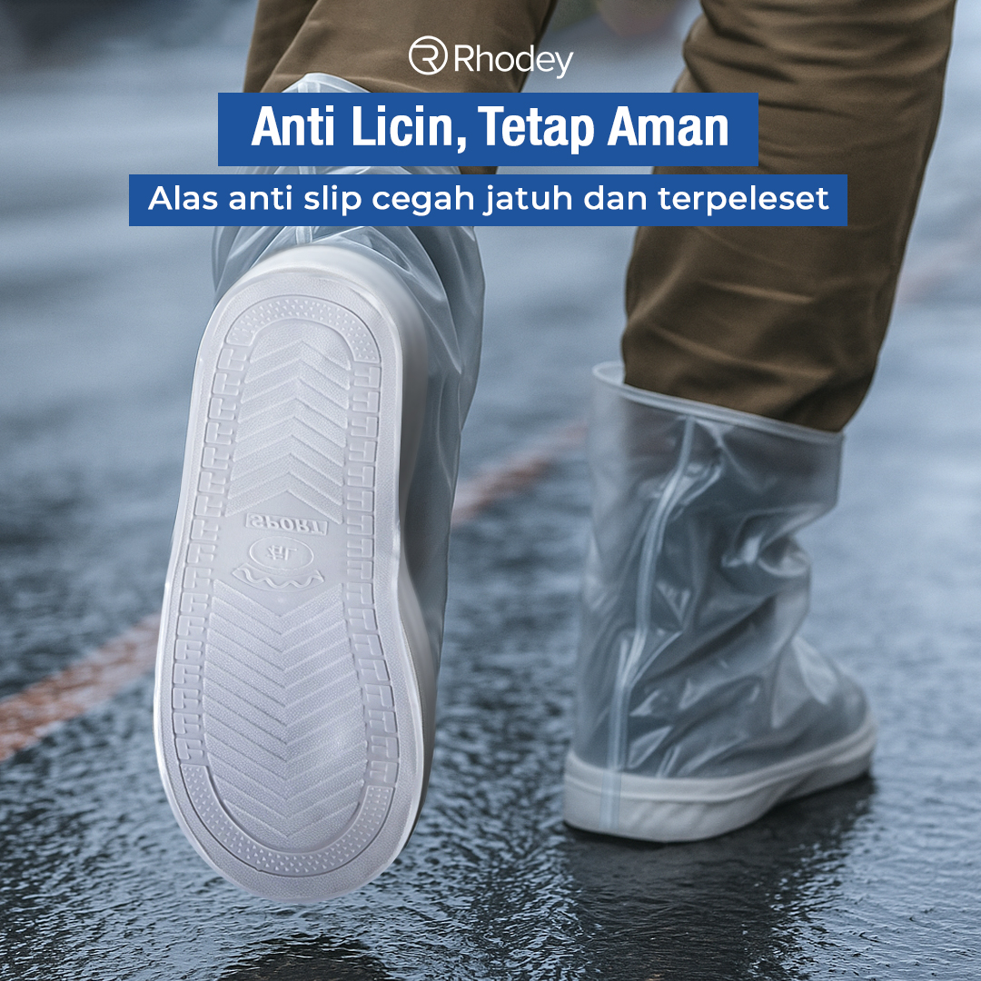 Rhodey Jas Hujan Sepatu Anti Air Shoes Cover PVC with Zipper - FV031