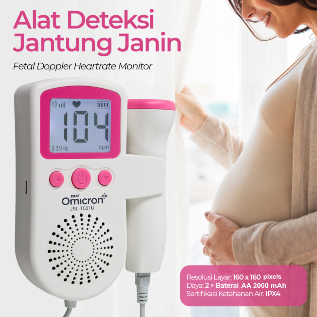 TaffOmicron Alat Deteksi Jantung Janin Fetal Doppler Heartrate Monitor - JSL-T501U