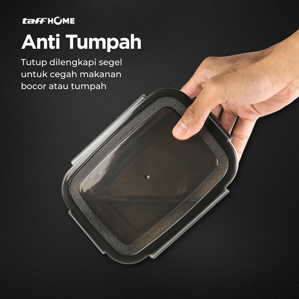 TaffHOME Kotak Makan Anti Tumpah Reguler Lunch Box Stainless Steel 304 - Slyz52