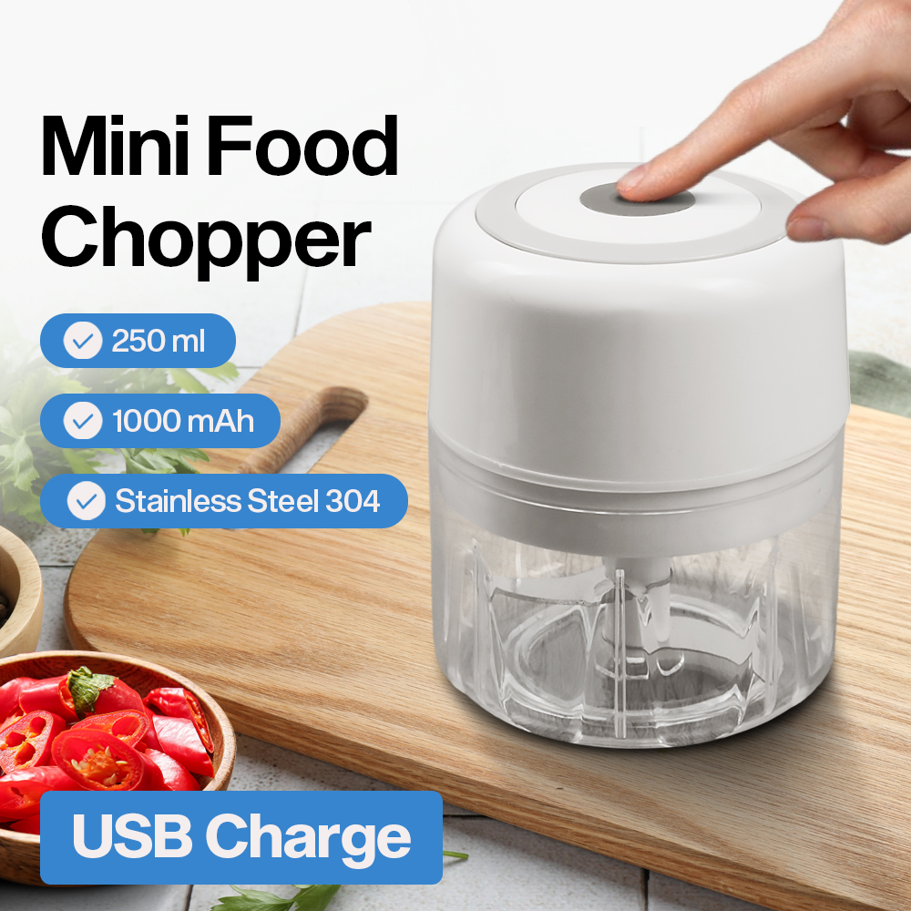 Food Chopper Mini Electric USB Charge Three Layer Blade 250ml - MGC220