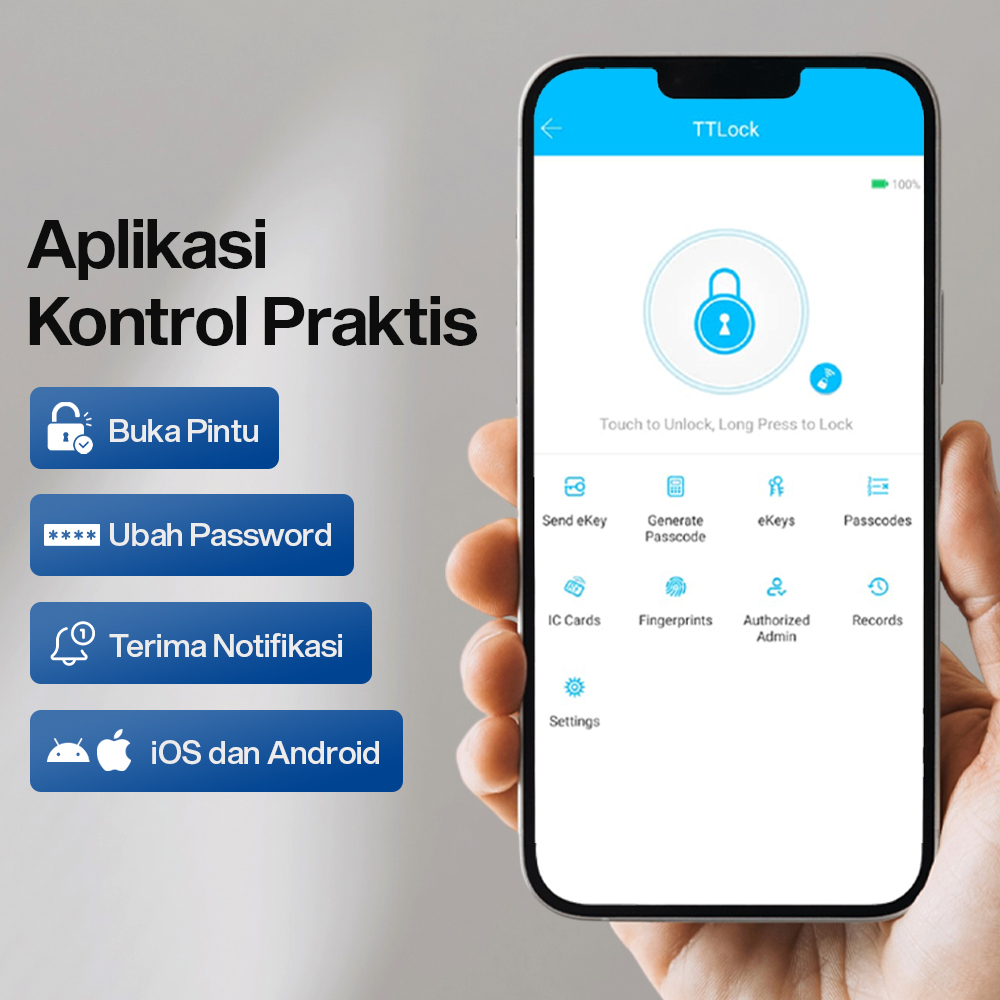 BILIXO Smart Door Lock TTLock App Fingerprint Password Card - N1F