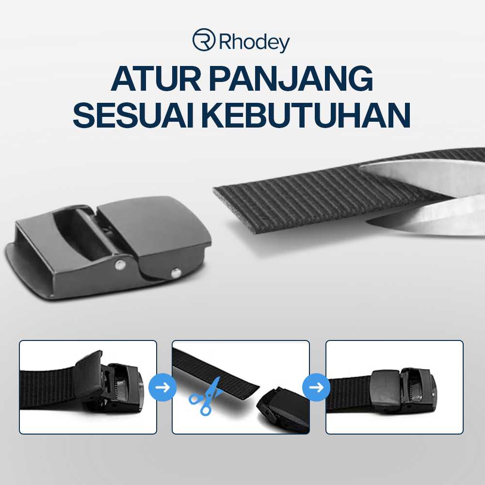 Rhodey Tali Ikat Pinggang Pria Anti X-Ray Plastik Automatic Buckle - 899 - Gambar 4