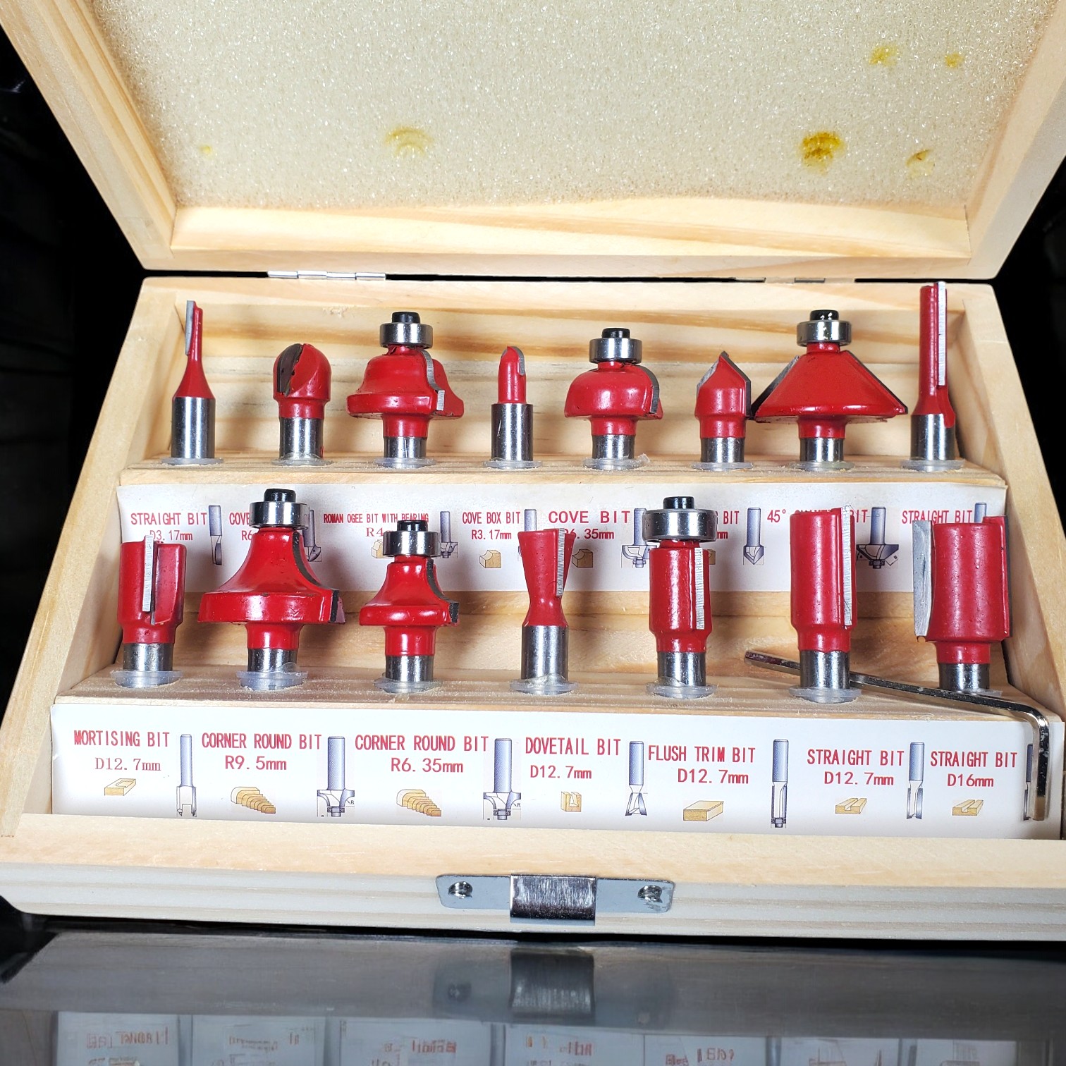 RCT Mata Bor Tungsten Carbide Router Bit Woodworking 8mm 15 PCS - RCT-15