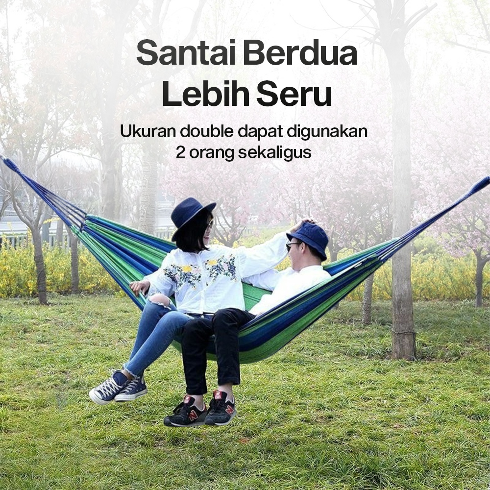 HOUSEEN Hammock Tempat Tidur Gantung Canvas Anti Rollover - JS427