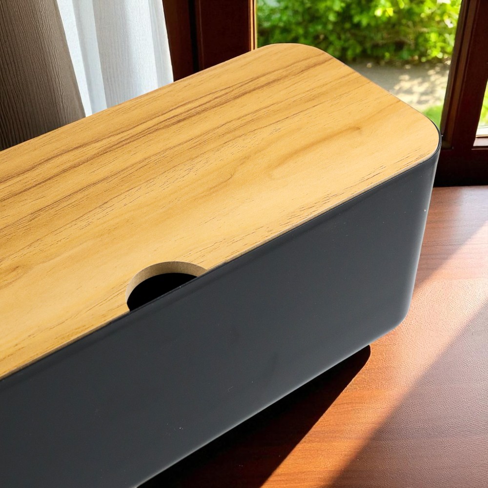 CARPRIE Kotak Kayu Organizer Manajemen Kabel Charger - FT-100