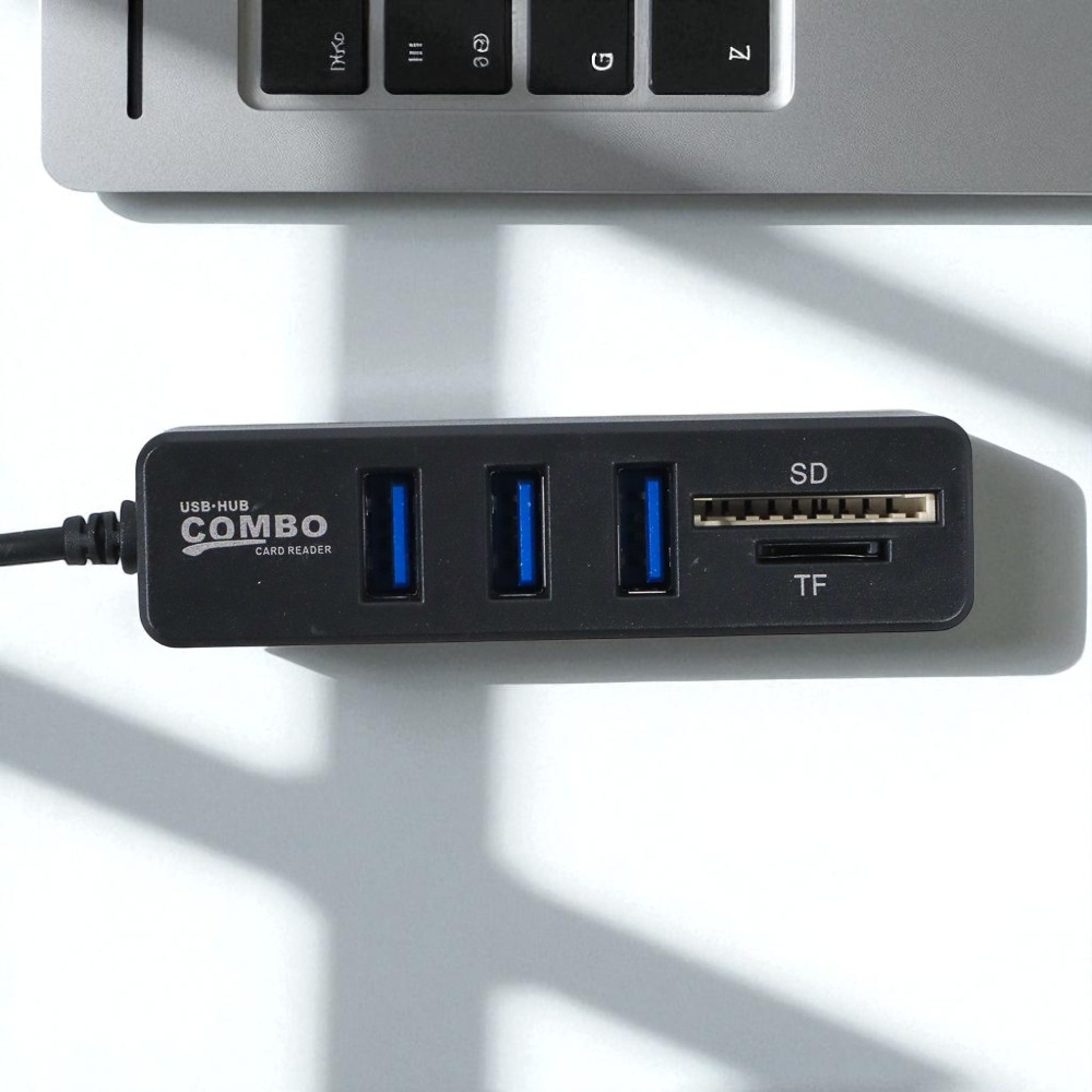 Kebidu Portable USB Hub 3 Port with Card Reader - MUP256