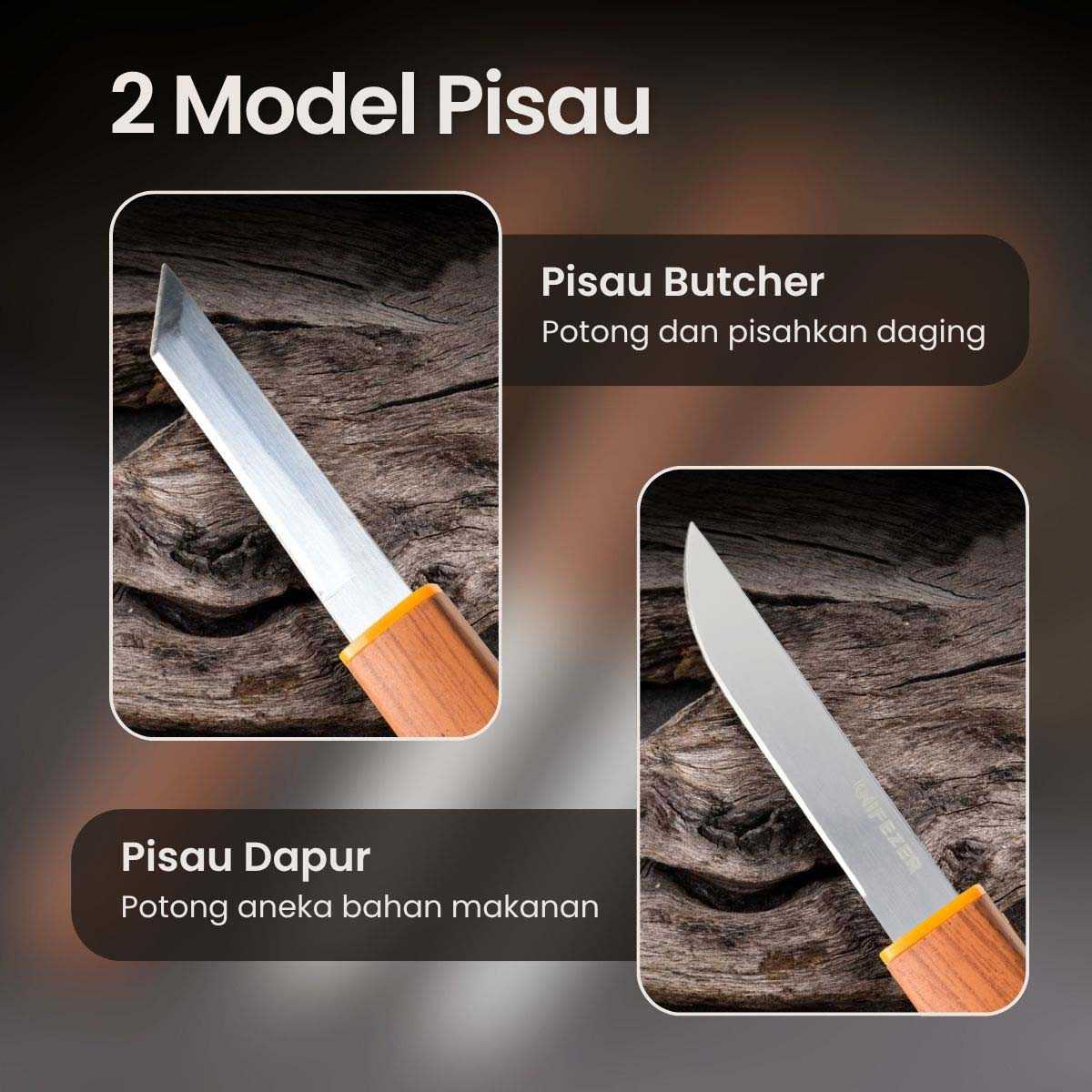 KNIFEZER Pisau Dapur Serbaguna 2in1 Stainless 5Cr13MOV Kitchen Knife - SJA0-87 - Gambar 2