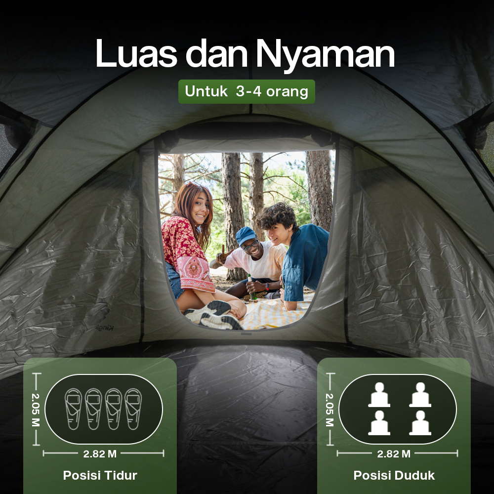 KingRunning Tenda Camping Otomatis Windproof Waterproof - S-T414