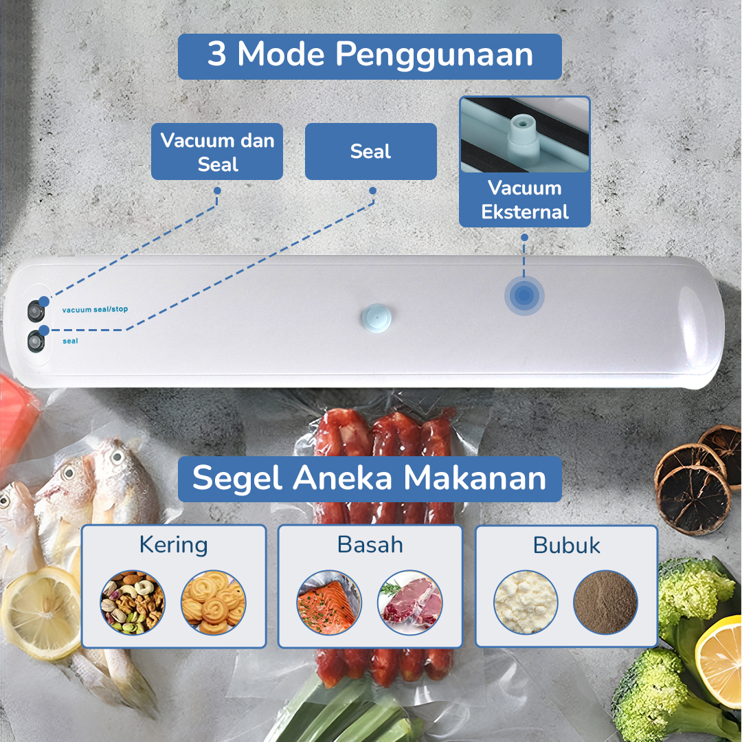 WOMSI Alat Vakum Makanan Vacuum Sealer Packaging Machine with Bag - SX-360