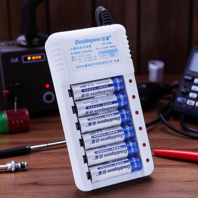 Doublepow Charger Baterai Rechargeable 6 Slot AA AAA with AA AAA 6 PCS - DP-B06